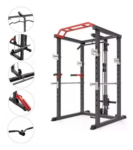 Power Rack Sentadillas Dominadas Pull Ups Jaula De Potencia