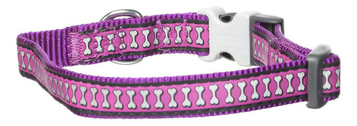 Red Dingo Reflectante Perro Collar, 15 mm, Color Morado