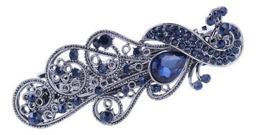 5 Pasadores Delgados Berrets Diamantes De Imitación Azul