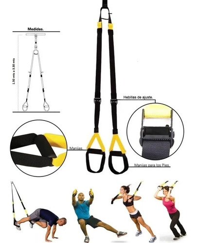 Imagen 3 de 8 de Banda Suspension Everlast Entrenamiento Trx Profesional Gym
