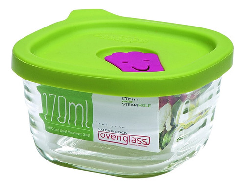 Porta Papinha De Vidro Com Tampa Silicone Lock&lock 170ml Cor Verde