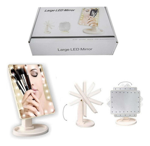 Espejo Con 22 Luces De Led Para Maquillaje Portátil