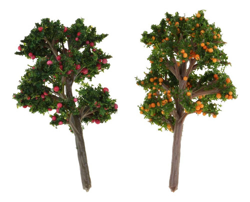2 Unids / Pieza Resina Miniatura Árboles Frutales Plantas