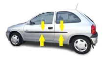 Comprar Chevrolet Corsa 3p. 1996 \u002F 2005 Baguetas Negras Molduras 
