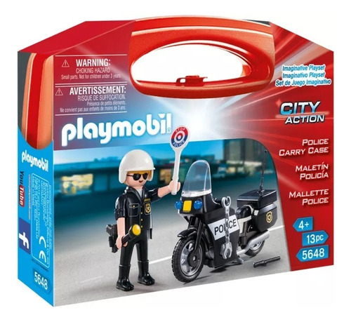 Playmobil 5648 Valija Maletin Policia Con Moto Origina Intek