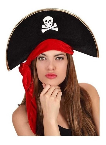 Imagen 1 de 2 de Gorra Sombrero Pirata Disfraz Cotillón