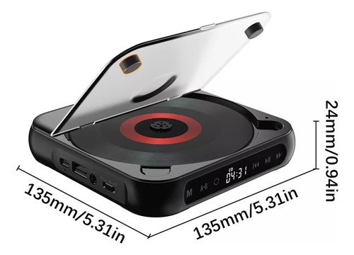 Tika Portátil Bluetooth Cd Player Cd/mp3/cd - Rw/cd - Rwma
