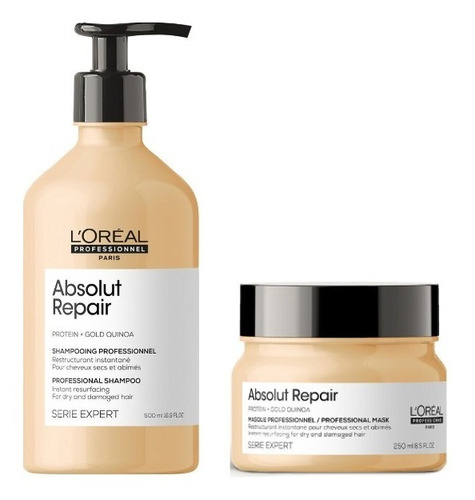 Shampoo Absolut Repair 500ml + Mascarilla 250ml Loreal 