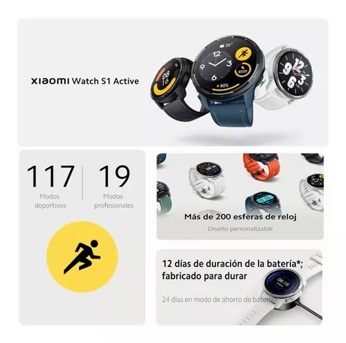 Xiaomi Watch S1 Active - Azul - reloj inteligente con correa - silicona -  azul - tama o de la mu eca 160-220 mm - pantalla lu