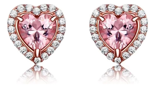 Aretes Pendientes Plata 925 Baño Oro Con Gema De Morganita