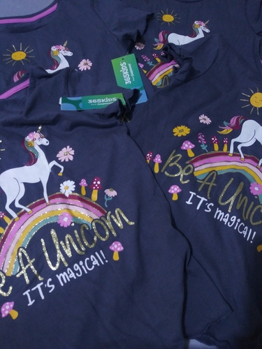 Franelas 365kids Unicornio Talla 5-7 Niñas