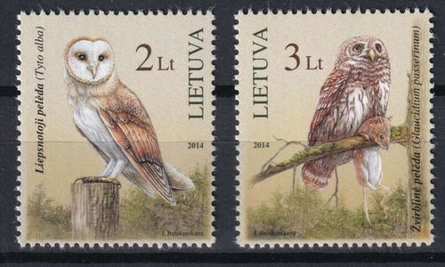 2014 Fauna- Aves- Buho- Lituania (ellos) Mint