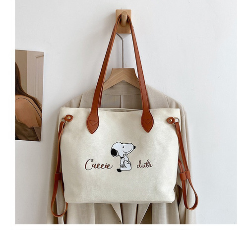 A4 Bolsa Snoopy De Lona Informal Bolsos Cercanías Para Mujer
