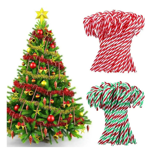 Sd 60 Bastones De Caramelo Navideños, Adornos For Árboles