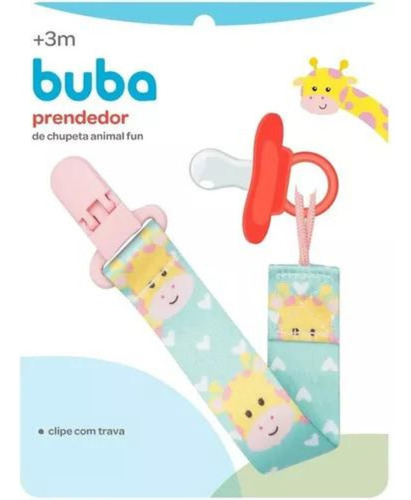 Prendedor De Chupeta Bico Girafinha Buba Com Clip