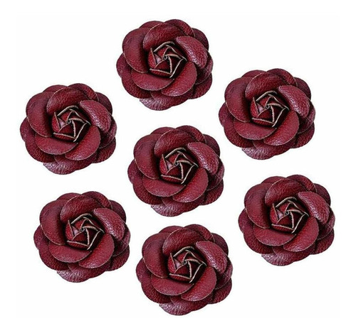 8 Unids Diy Faux Leather Rose Flower Bota Invierno Boda