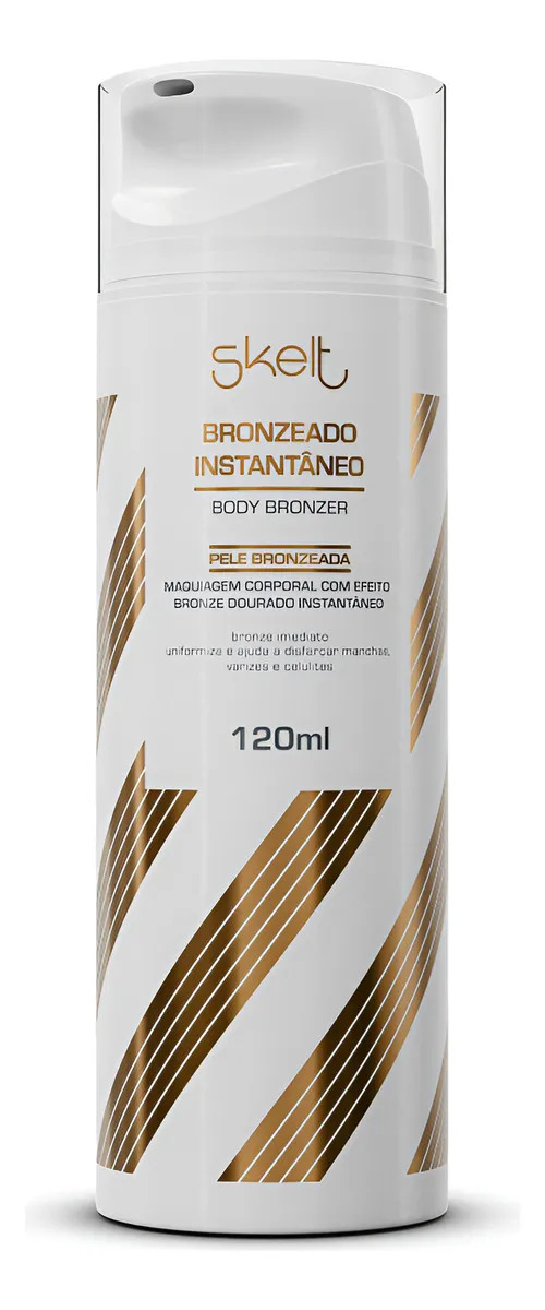 Skelt Bronzeador Glow Instantâneo 120ml | Bronzeado Na Hora, Perfeito para Eventos, Hidratação Intensa, Textura Leve, Não Oleoso, Secagem Rápida, Acabamento Uniforme | Todos Os Tip