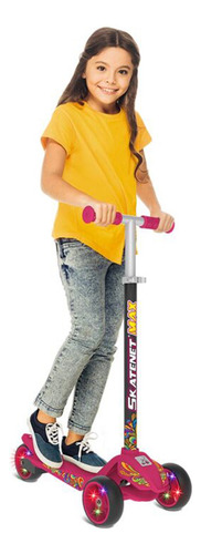 Skatenet Max Com Luz Led Rodas Ajuste Altura Fácil Infantil