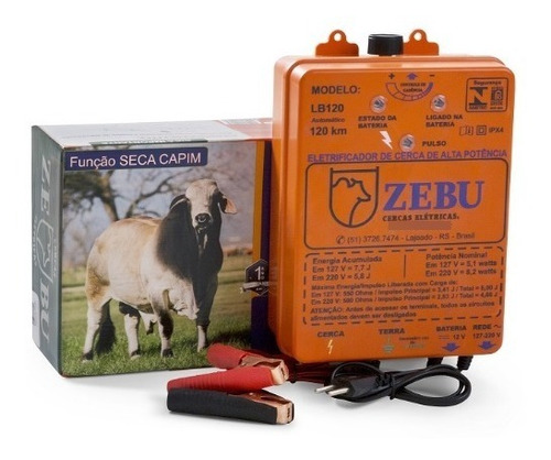 Eletrificador De Cerca Zebu 120km Luz Bivolt E Bat 12v