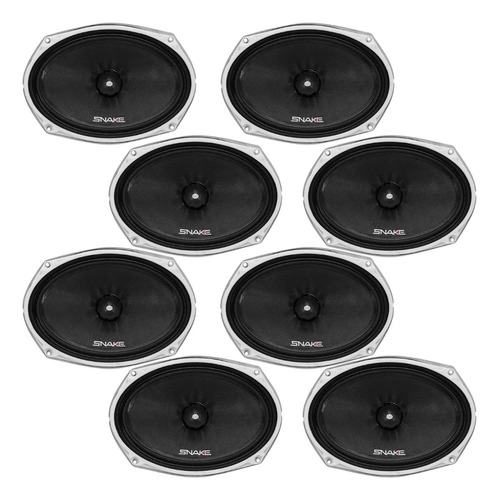 Conjunto 8 Alto Falantes Woofer Snake Pro 6x9 Esv 220w Rms