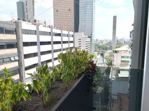 Anzures, Departamento Con Terraza Privada, 1 Recámara, Estudio O Área De T.v., 2 Baños Completos, Vigilancia 24 Horas. Excelente Ubicación. El Edificio Cuenta Con Roof Garden En Áreas Comunes.