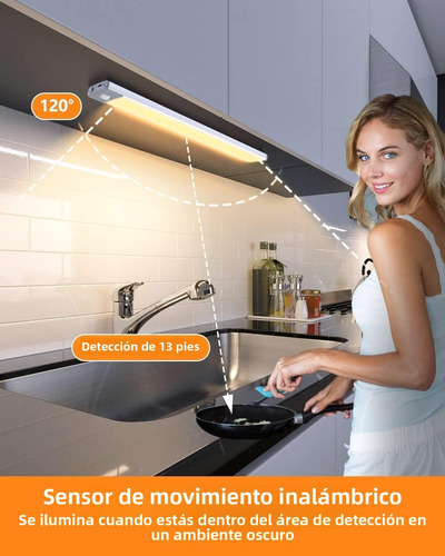 2 Lámparas 30cm Lámpara 60 Led Barra Luz Sensor Movimiento