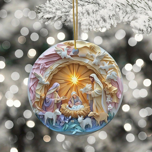 Fs 2 Adorno Para De Navidad, Pequeño Colgante De Nacimiento