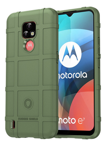 Funda De Teléfono De Silicona A Cuadros Para Motorola Motoe7