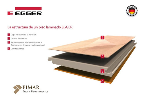 Imagen 3 de 8 de Piso Flotante Alemán Roble Amiens Claro 8 Mm Alto Tránsito