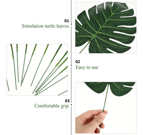 12 Unidades De Simulaciones De Hojas De Tortuga, Plantas Art