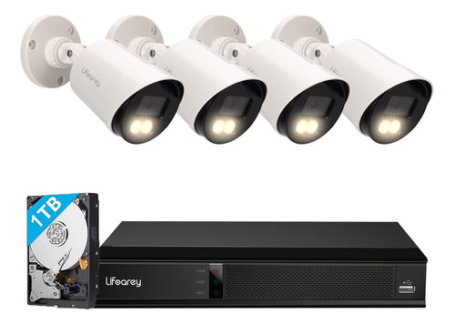 Lifoarey Sistema De Camara De Seguridad Con Cable 1080p, Dvr