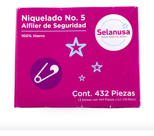 Seguro Niquelado, Alfiler De Seguridad No. 5 (432 Piezas)