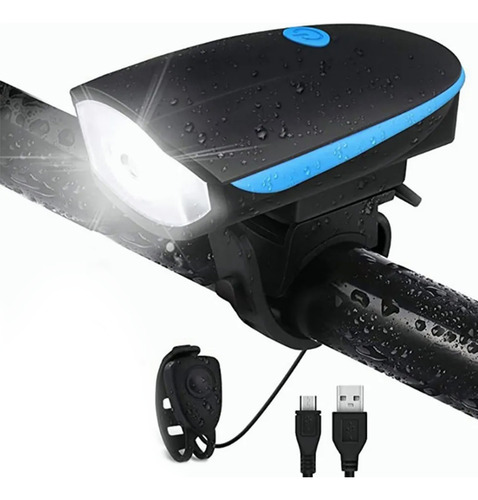 Faro De Bicicleta Led Con Bocina Recargable Usb C
