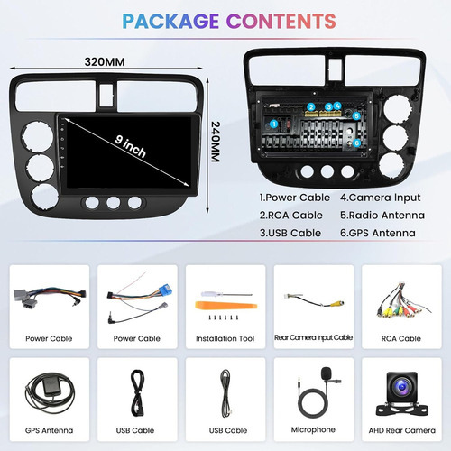Z Autoestereo Android Carplay Para Honda Civic 01-2005