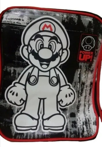 Lonchera Mario Bros Power Up Blanco Con Negro Mario Bros