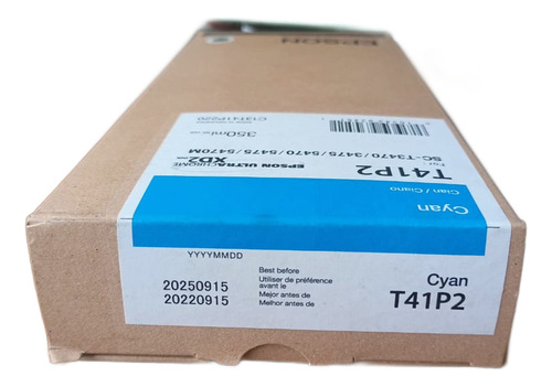 Cartucho De Tinta Epson T41p2 Color Cian De 350 Ml