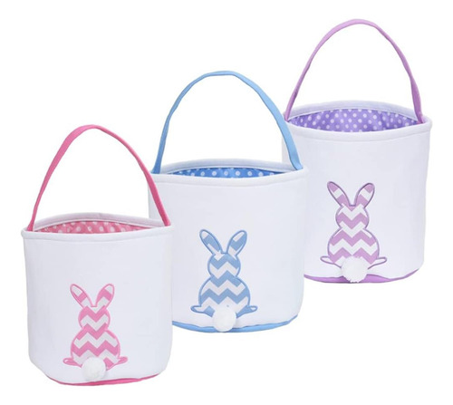 3 Pcs Canasta De Conejo De Pascua Cesta De Huevos De Pascua