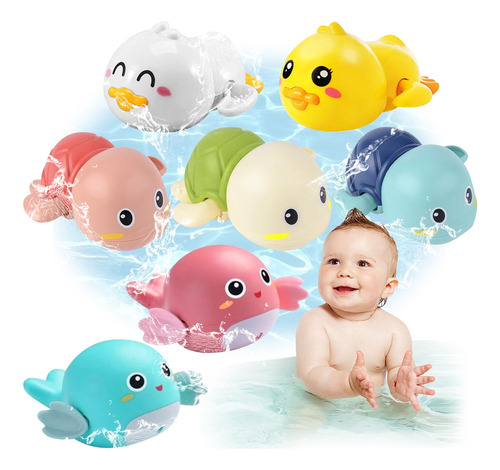 7pzs Juguetes De Baño Para Bebes Tortugas + Delfín + Pato