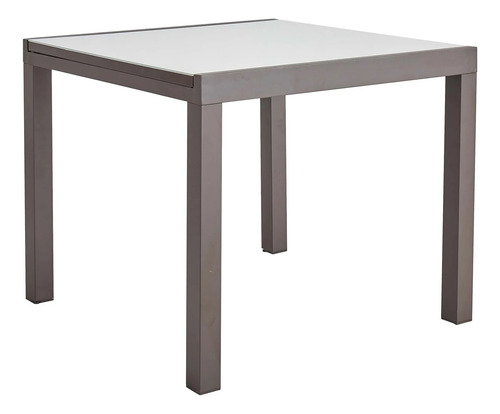 Mesa De Alumínio Extensível Marrom 6 Lugares 160x90 Cm