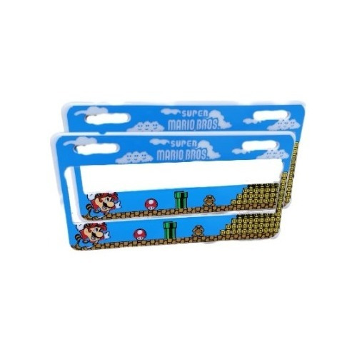 Juego Porta Placa Mario Bros Universal Auto/camioneta