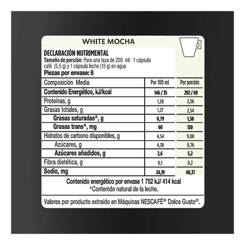 Starbucks Nescafé Dolce Gusto Cápsulas De Café White Mocha