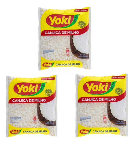 Kit 03 Canjica De Milho Yoki Pacote 500g