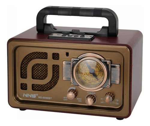 Radio Vintage Am Y Fm Parlante Bt Recargable  Ns-8099bt