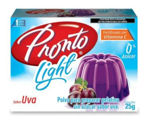 20 Pza Polvo Para Preparar Gelatina Pronto De Agua Light Sab