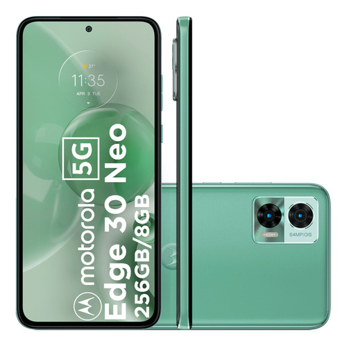 Motorola Edge 30 Neo 5g 256gb Câm.64mp Verde - Excelente (Recondicionado)