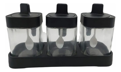 Set 3 Botellas Para Especies Condimentos 2 En 1 Con Cuchara