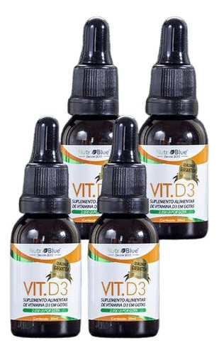 Vitamina D3 Super Concentrada 30ml (5 Gotas = 10.000ui) 4un