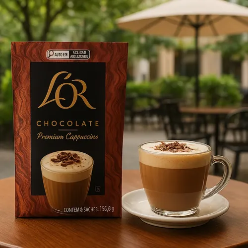 100% Chocolate Cafe. ショップ袋 4枚セット Cappuccino Lor L'or Sabor Chocolate Sache Sachê Premium Kit4