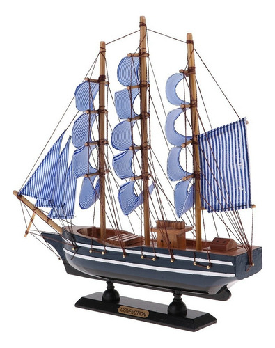 Decoración Barco De Madera 330x55x310mm