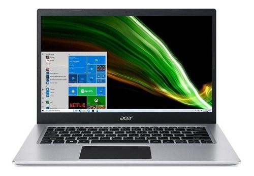 Portátil Acer Aspire 5 A514-53 silver 14", Intel Core i3 1005G1  8GB de RAM 256GB SSD, Intel UHD Graphics G1 60 Hz 1366x768px Windows 10 Home
